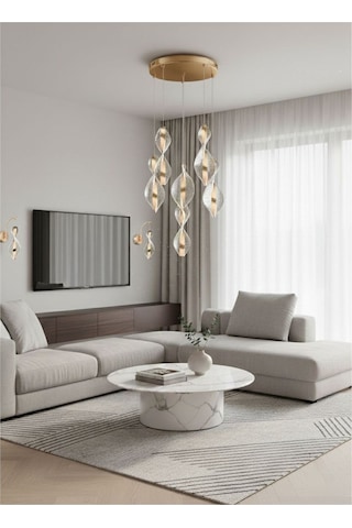 Nuvola Model Gold 3 Renk Oturma Yatak Mutfak Çocuk Mutfak Odası Modu Led Aplik Gold
