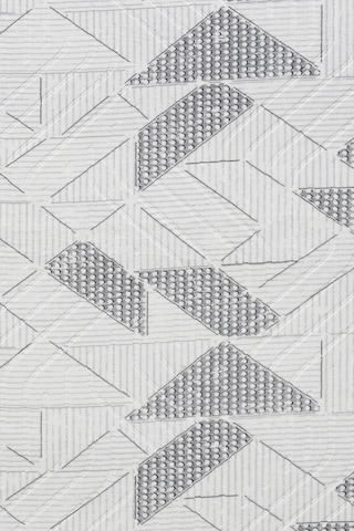 Modern Geometrik Desenli Gri Beyaz Halı İskandinav Tarz Kaymaz Taban Oturma Odası Fch3023 Gri