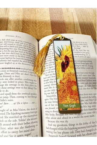 Sanatsal Tablo Temalı Metal Kitap Ayracı Van Gogh-ayçiçekleri