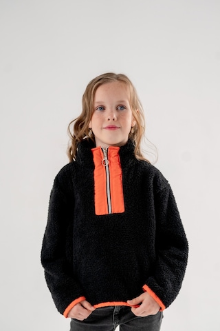 Garnili Peluş Kız Çocuk Sweat 4523 Siyah