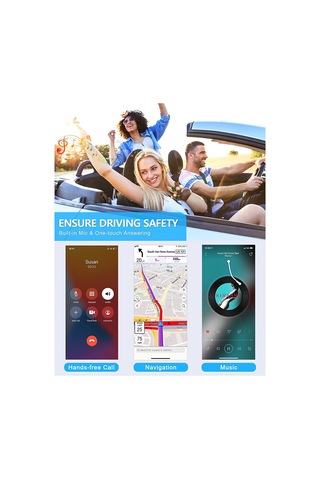 Jeehugo V5.0 Bluetooth Araç Alıcısı, Aux 3.5mm, 10m Menzil, 4 Saat Kullanım Süresi, Usb Şarjlı, Kolay Kurulum