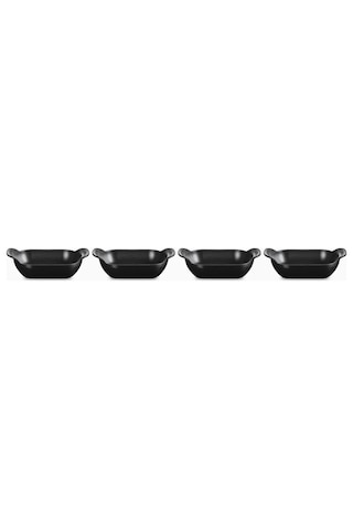 Le Creuset 4 Lü Mini Dikdörtgen Döküm Fırın Ve Servis Seti 13 Cm Fırın Tepsisi Siyah