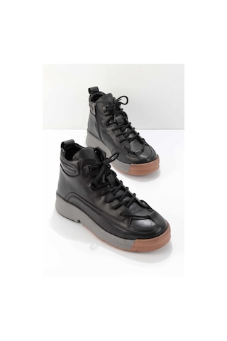 Siyah Hakiki Deri Erkek Bot & Bootie E02728014703 Siyah