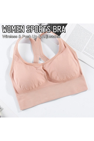 Jeemson Kadınlar İçin Nefes Alabilen Spor Sütyeni - Şok Emici, Ayarlanabilir, Çıkarılabilir Pedli, Yoga Ve Koşu İçin Sarı