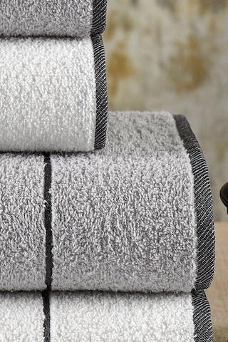 Valona 50 X 85 – 70 X140 Cm 4'lü Banyo Havlu Seti | Gri-Krem Gri