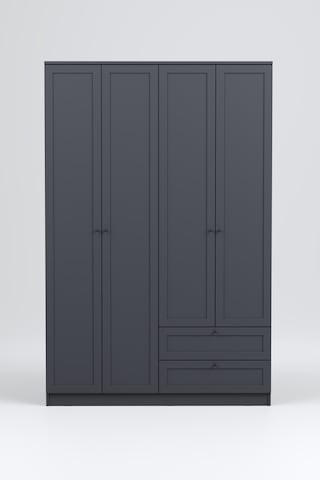 Terra 4 Kapaklı 2 Çekmeceli Gardırop/dolap 137x210x52 Cm Modern Tasarım Gri