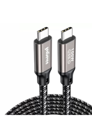 Type C To Type C 100 Watt Android Huawei Xiaomi Apple iPhone Uyumlu Hızlı Şarj Data Kablosu Siyah 3 Metre 100w Type-c To Type-c