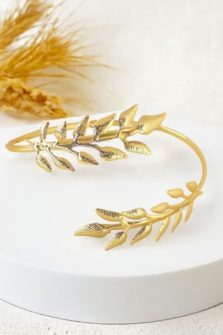 Gold İnce Yaprak Pazu Bandı Üst Kol Bilekliği Ayarlanabilir Gold