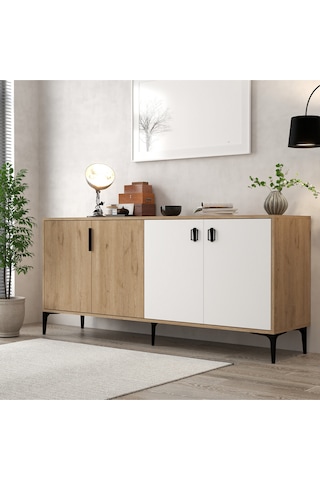 4003 Neva Konsol 180 Cm Sepet - Beyaz Tv Ünitesi - Yemek Odası - Kahve Köşesi Sepet