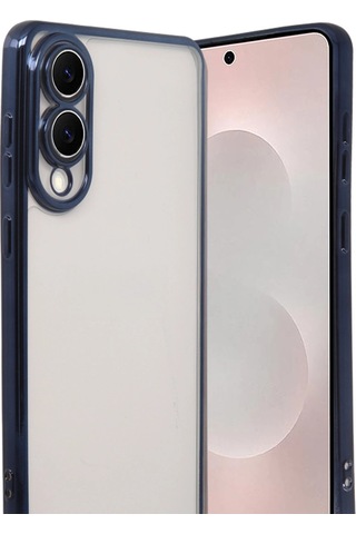 Samsung Uyumlu Galaxy S25 Edge Kamera Korumalı Lensli Silikon Lacivert,