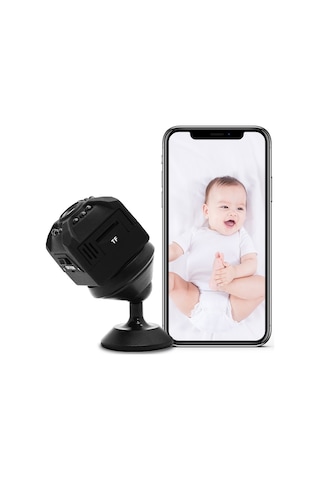 Vkemall Mini Bebek Monitörü Kamera Akıllı Kablosuz 1080p Yüksek
