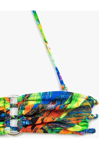 Koton Straplez Bikini Üstü Mavi Desenli 4yak89954bm