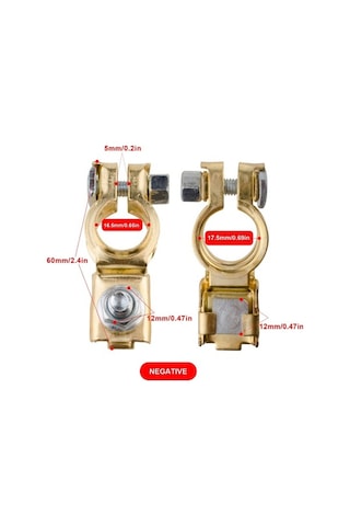 Novahub Kırmızı-siyah Saf Bakır Akü Klemensi, 500a 1 Çift, Yalıtımlı Kablo Başlığı