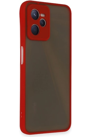 Gld-spt- Newface Realme C35 Kılıf Montreal Silikon Kapak - Kırmızı