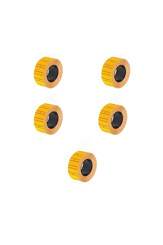 Motex Tanex Makine Etiketi Kraft Fiyatlandırma Numaralandırma Bant-12x21 Mm -800'lü -turuncu- 5 Adet 5 Rulo