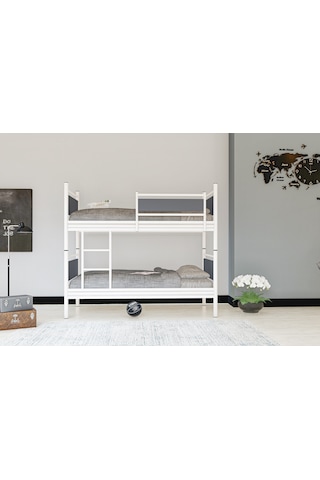 Metalia Gm 128 Star Ahşap Metal Ranza Beyaz-Antrasit Gri