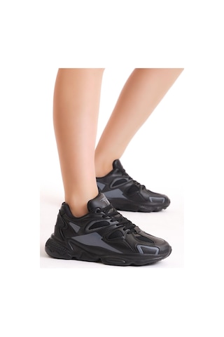 Tonny Black Rahat Kalıp Yüksek Taban Bağcıklı Unisex Siyah Spor Ayakkabı Tb252-0 Siyah