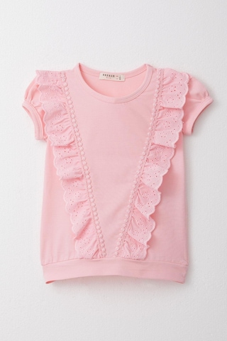Breeze Kız Çocuk Tişört Güpürlü 1.5-5 Yaş, Pembe Pembe