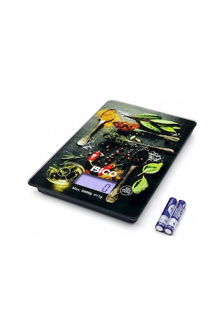 Cam Mutfak Tartısı Terazi Lcd Ekran 5kg/1gr Pilli Gr/oz/ml/ıb Ölçüm İ11-028 Bx40 Çok Renkli