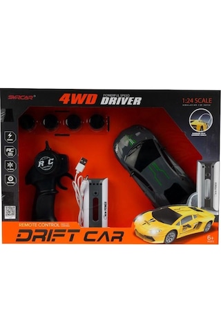 1:24 Uzaktan Kumandalı Sport Drift Car Gri - Sarı Çok Renkli