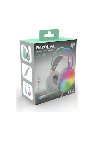 Inca LGK-X8Y 7.1 Surround Rgb Led Gamin Kablolu Kulaküstü Kulaklık