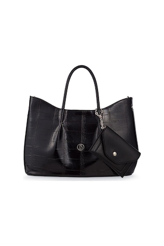 Bilik Deri Logo Detaylı Siyah Kadın El Çantası Riv 147-kr Siyah