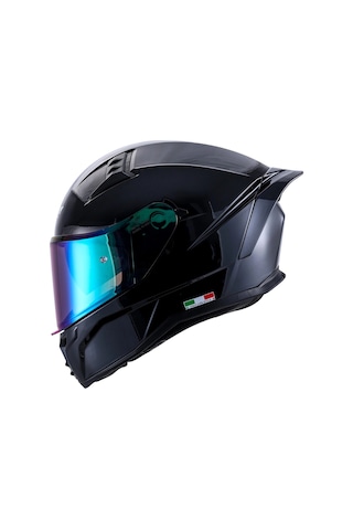 Kask Sway Sw 869 Parlak Black Siyah Camlı Parlak Siyah