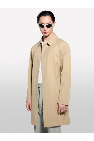 Jack & Jones Su Geçirmez Kumaşlı Logolu Kemerli Regular Fit Trençkot Erkek Siyah Trençkot - 325p2thmsn03v