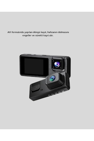 Full Hd 3'lü Araç Kamerası Geri Görüş Destekli Park Modlu 1080p Dvr