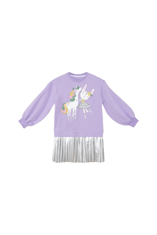Denokids Mshb&g Balerin Unicorn Kız Çocuk Pileli Elbise Çok Renkli