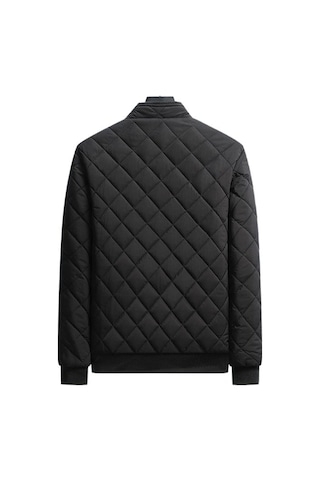 Dik Yakalı, Polar Astarlı, Kalın, Hafif Ve Sıcak Erkek Ceketi Siyah