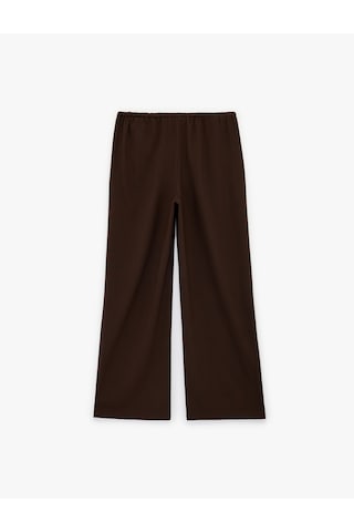Koton Cepli Rahat Kalıp Viskon Karışımlı Beli Bağcıklı Geniş Paça Pantolon Kahverengi 6sal40047ıw Kahve