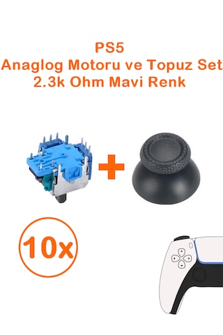 10 Adet Ps5 Analog Motoru Ve Başlık Topuz Set