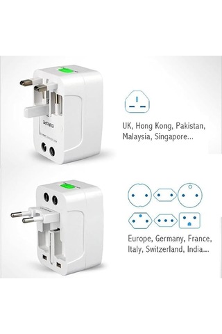 Lexroo Universal Çoklu Priz Çevirici Dönüştürücü Seyahat Adaptörü, 150+ Ülke Al-ın-one