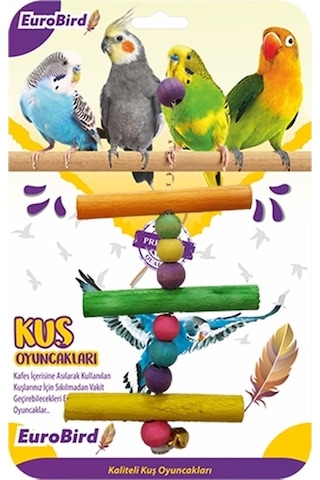 Eurobird Kuş Oyuncağı Renkli Üçlü Tahta Merdiven