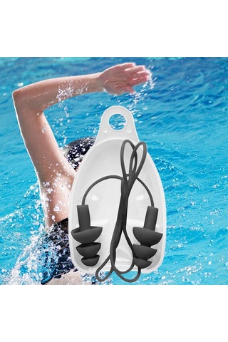 Dolıty İş Uyku Konseri Için Taşıma Kutulu Yüzme Kulak Siyah