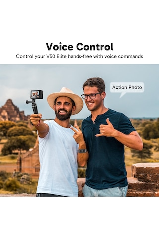 Akaso Action Cam 4k60fps 40m Sualtı Kamera 20mp Wifi Aksiyon Kamerası, Dokunmatik Ekranlı Eıs, 8x Zoom Ses Kumandalı Uzaktan Kumandalı Aksesuar Kiti Spor Kamera V50 Elite