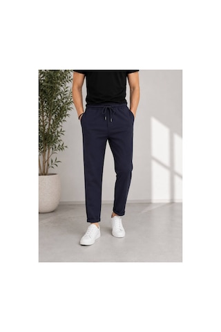 Neco Giyim Erkek Jogger Dar Kesim Beli Lastikli Bağcıklı Duble Paça Pantolon Lacivert
