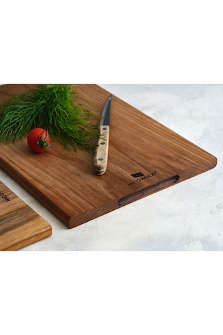 Hıcowood Doğal Ceviz Kesme Sunum Tahtası 3'lü Set -Lazerle İsim/Söz Yazılır