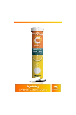 Mdc Vitamin C. Çinko Ve Vitamin D3 20 Efervesan Tablet