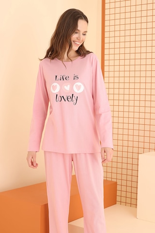 Nbb Kadın Somon Life İs Lovely Pijama Takımı Somon