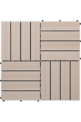 Kompozit Ahşap Karo Deck Sand Beige - 30X30Cm