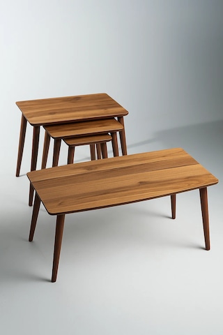 İstanbul Orta Sehpa Ve 3'lü Zigon Sehpa Seti Ahşap/urartu