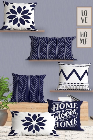 Belle Benoit Baskılı Dikdörtgen 6'lı Koltuk Kırlent Kılıfı Dese28