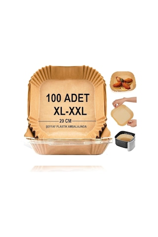 Kağıdı Xl-xxl Büyük Boy Kare 100 Adet Hava Fritöz Parşömen Fırın Kağıdı Tek Kullanımlık Kağıt Fırın F