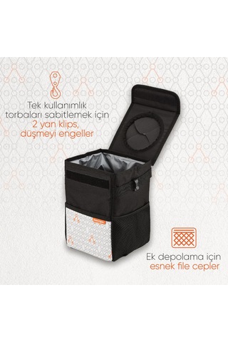 Gezenbebe Araba İçin Çöp Çantası Siyah