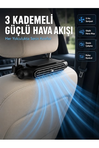 Kargo Taşınabilir Araç Koltuk Fanı Sessiz Çalışan Usb Şarjlı Boyun Soğutucu Najmaddin