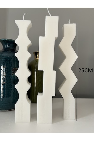 Sütun Blok 3'lü Mum Set