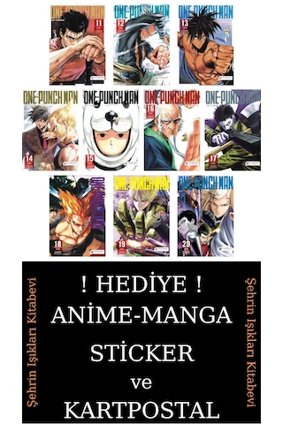 One Punch Man 11-12-13-14-15-16-17-18-19-20 Manga Seti 10 Kitap / Anime-manga Sticker Ve Kartpostal