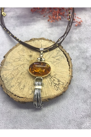 Kehribar Taşı Gümüş Set 925 Ayar